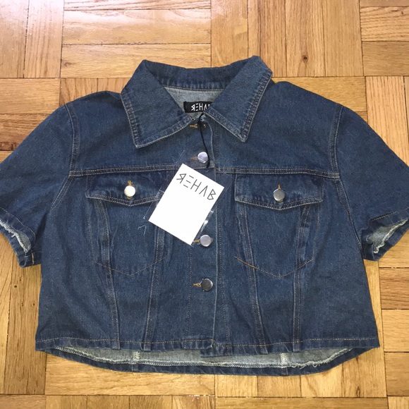 Dolls Kill Denim Crop Top - Picture 1 of 2